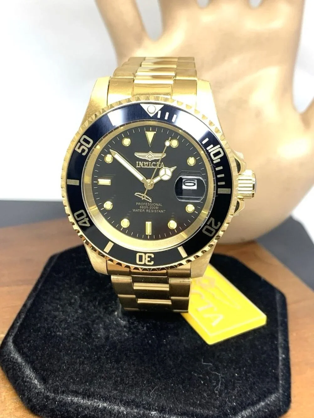 Invicta Men's Watch 26975 Pro Diver Black Dial Gold Stainless Steel Quartz 40mm